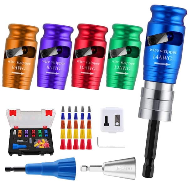 Wire Twister Tool for Drill for 6/8/10/12/14 AWG, 10 in 1 Wire Stripping and Twisting Tool Kit, Adjustable