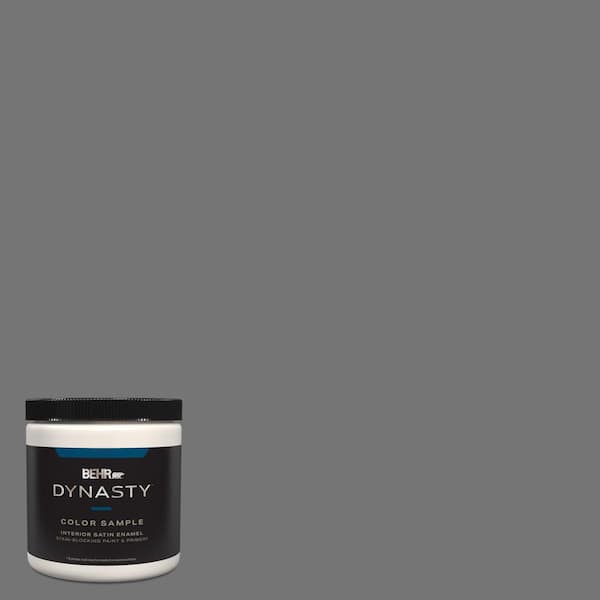 BEHR DYNASTY 8 oz. #N520-5 Iron Mountain One-Coat Hide Satin Enamel Stain-Blocking Interior/Exterior Paint and Primer Sample