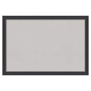 Stylish Black Wood Framed Grey Corkboard 26 in. x 18 in. Bulletin Board Memo Board