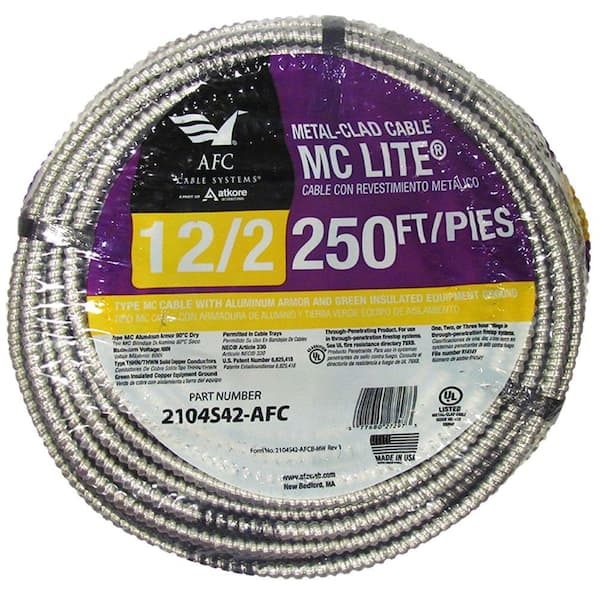 AFC Cable Systems 12/2 x 250 ft. Solid MC Lite Cable
