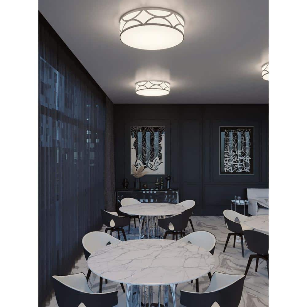 Lake 30 in. 4-Light Nickel Flush Mount with Acrylic Shade price history on PriceWatchPro