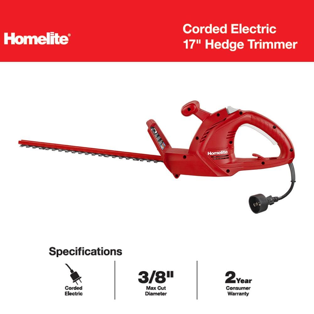 17 in. 2.7 Amp Electric Hedge Trimmer - 2