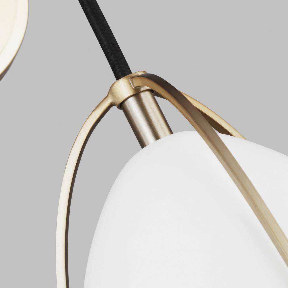Satin Brass Outdoor Dimmable Wall Sconce with Matte White Shade