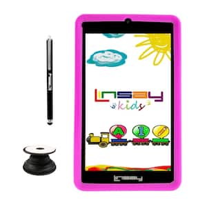 7 in. 2GB RAM 32GB Storage Android 12 Tablet with Pink Kids Defender Case, Holder and Pen