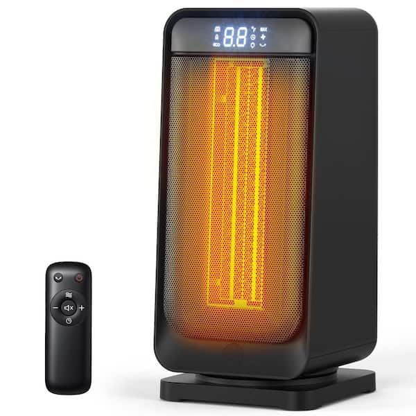 1500W Portable Heater, Oscillating, with Thermostat and Remote Control
