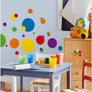 10 in. x 18 in. Just Dots Primary 31-Piece Peel and Stick Wall Decals