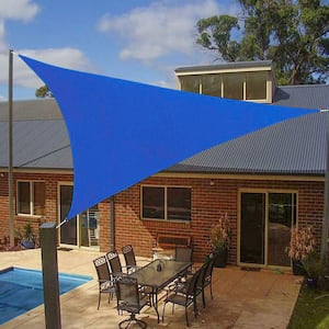 12 ft. x 12 ft. x 12 ft. 185 GSM Blue Equilteral Triangle UV Block Sun Shade Sail for Yard and Swimming Pool etc.