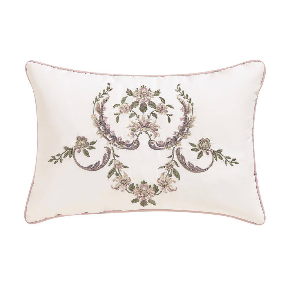 Amagansett Blush Polyester Floral Boudoir Decorative Throw Pillow 13 in. L 