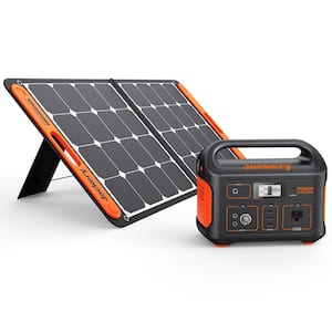 500W Output/1000W Peak Portable Power Station Explorer 550-Push Start Solar Generator w/ 1-Solar Panel Outdoors/Camping