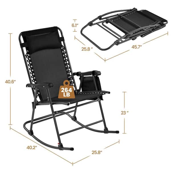 Yaheetech 26in Foldable Outdoor Lounge Chair Zero Gravity