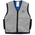 Chill-Its 6665 Unisex 2XL Gray Evaporative Cooling Vest with Embedded Polymers, Zipper Closure