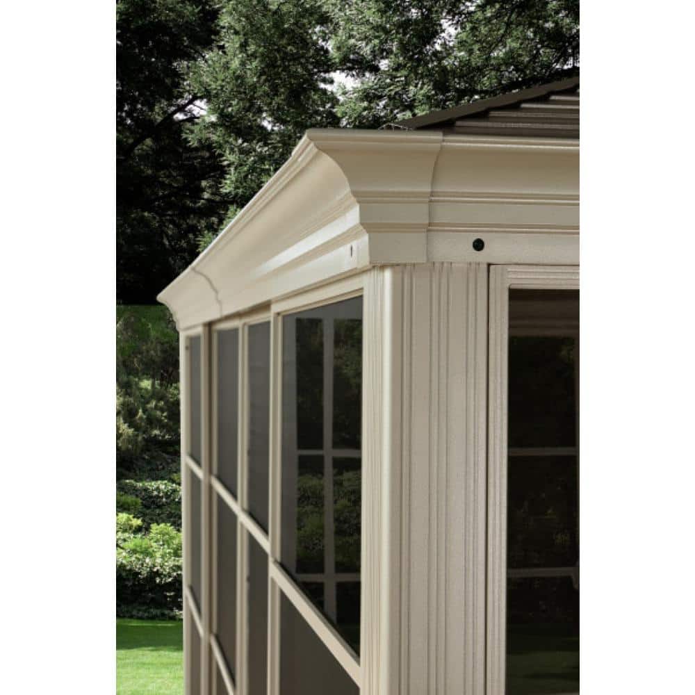 12 Ft x 14 Ft Champagne Aluminum and Steel Gazebo