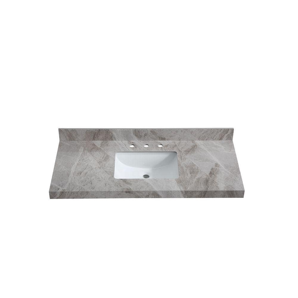 RoomyLife 49 in. W x 22 in. D Ceramic Porcelain Contemporary