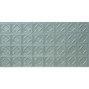 Dimensions Faux 2 ft. x 4 ft. Tin Style Ceiling and Wall Tiles in Nickel