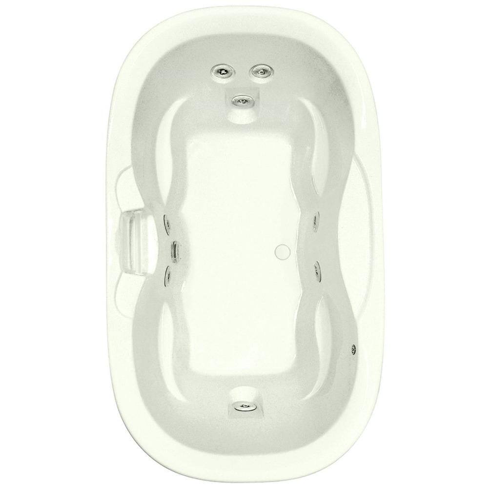 Universal Oval 70 in. Acrylic Center Drain Oval Drop-In Whirlpool Bathtub w