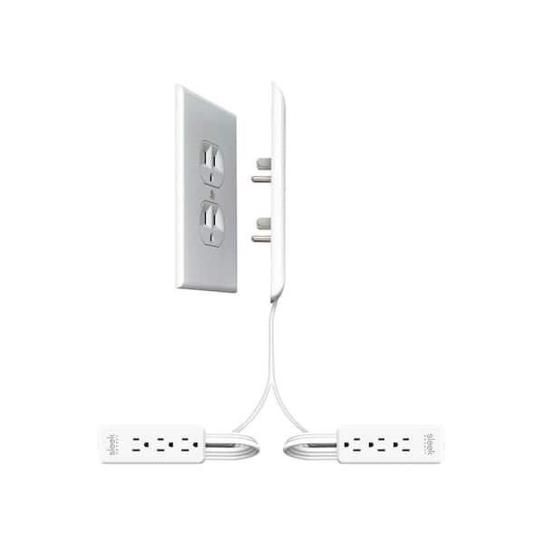 Ultra-Thin Outlet Concealer and Cord Concealer Kits, Two 3 Outlet, 3-Foot Cord and Power Strips