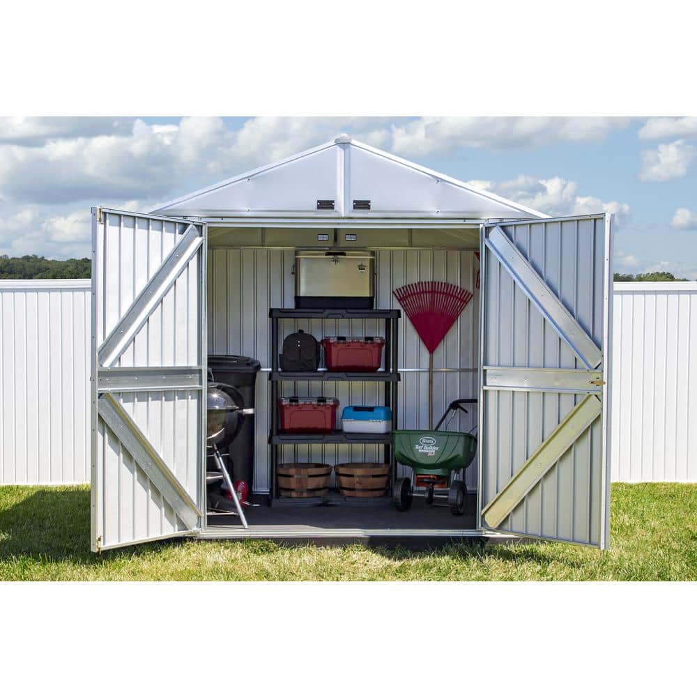 Elite 8' x 6' Silver Galvalume Steel Storage Shed Kit