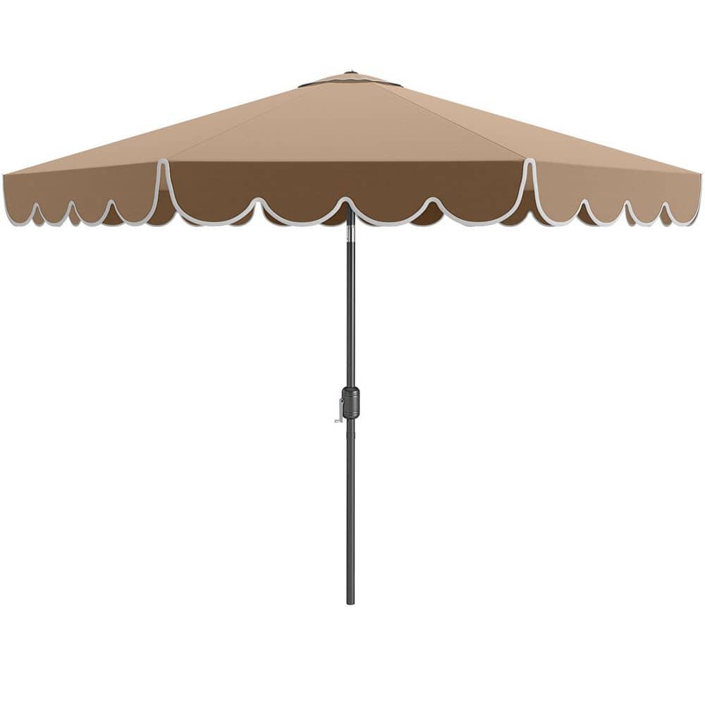 10 ft. Metal Umbrella Outdoor Market Patio Umbrella in Brown with Crank Tilt Adjustment price history on PriceWatchPro