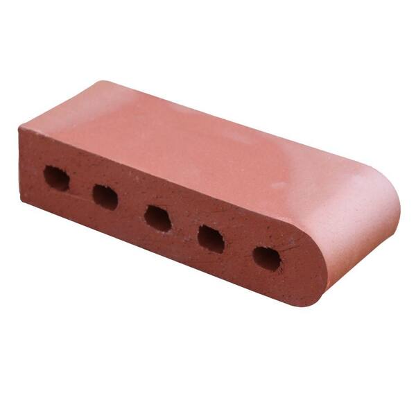 Unbranded Bullnose Red Flashed 9 in. x 3.5 in. x 2.19 in. Cored Clay Brick-DISCONTINUED