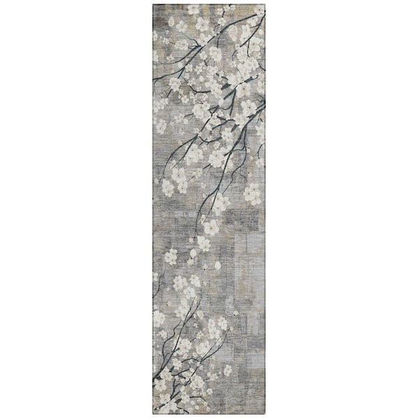 Chantille Machine Washable Indoor/Outdoor Abstract ACN2248 Gray 2 ft. 3 in. x 7 ft. 6 in. Runner Rug