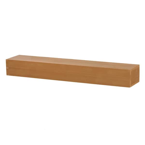 9 in. W x 60 in. D Light Brown Solid Wood Fireplace Mantel Decorative Wall Shelf, Flat Wall-Mounted Floating Shelf