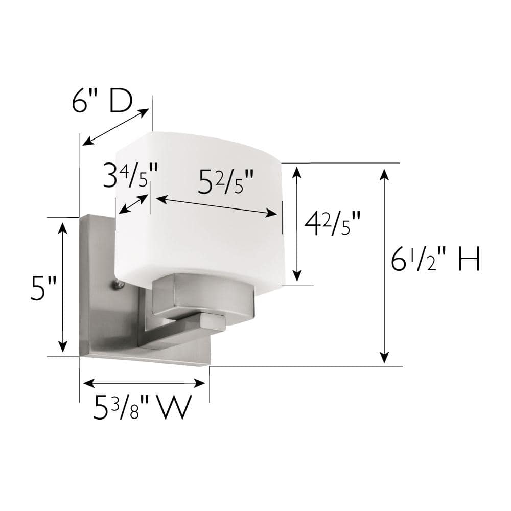 Dove Creek 6'' Satin Nickel Dimmable Vanity Wall Sconce with Frosted Glass