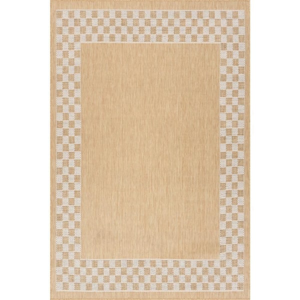 Larelle Checkered Ivory 6.7 X 9 ft. Outdoor Area Rug