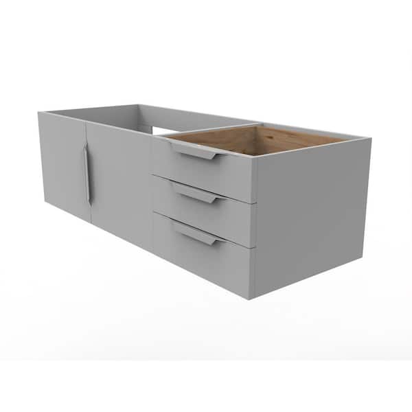 castellousa Alpine 47.75 in. W x 18.75 in. D x 14.25 in. H Bath Vanity Cabinet without Top in Matte Gray with Chrome Trim
