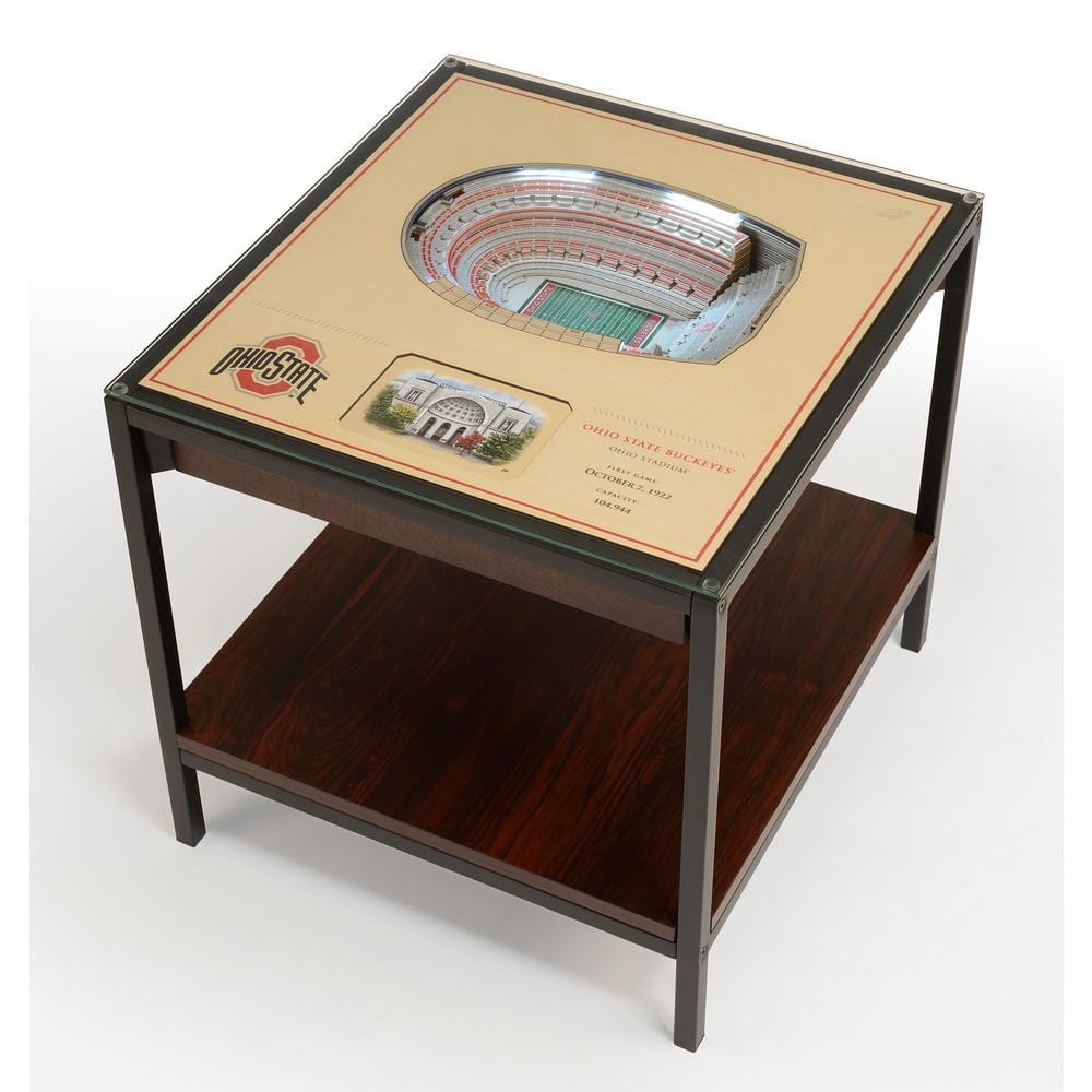 NCAA Ohio State Buckeyes 23 in. x 22 in. 25-Layer StadiumViews Lighted End Table