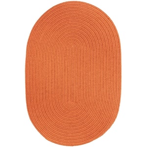Texturized Solid Mango Poly 2 ft. x 4 ft. Oval Braided Area Rug