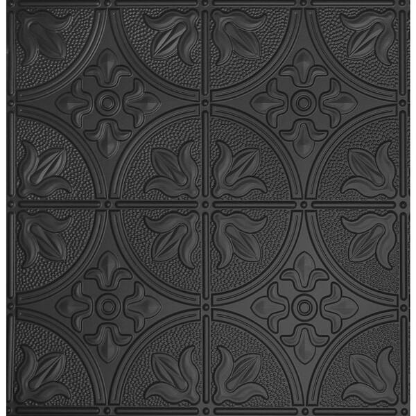 Global Specialty Products Dimensions 2 ft. x 2 ft. Lay-in Ceiling Tile in Matte Black for T-Grid Systems