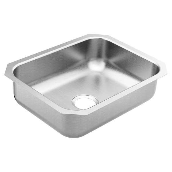 MOEN 2000 Series Stainless Steel 23.5 in. Single Bowl Undermount Kitchen Sink with 6.5 in. Depth and Center Drain Hole