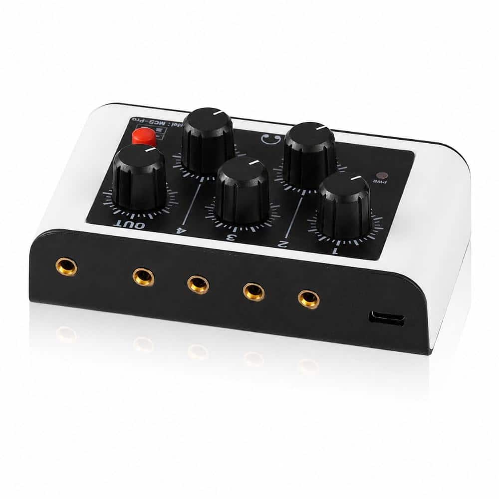 Mini Stereo 4 Channel Line Audio Mixer Compact Monitoring Club Live Studio Recording in Black 4-Pack