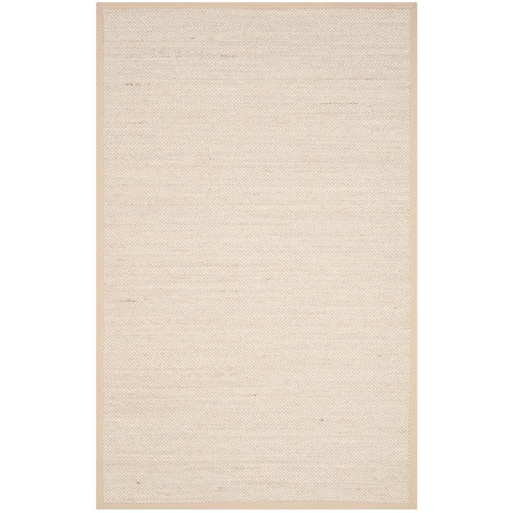 SAFAVIEH Natural Fiber Marble/Linen 5 ft. x 7 ft. Woven Border Area Rug ...