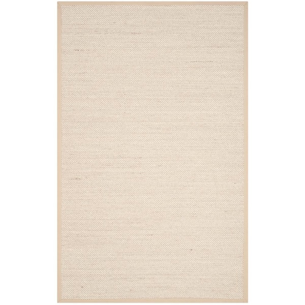 Natural Fiber Marble/Linen 5 ft. x 7 ft. Woven Border Area Rug