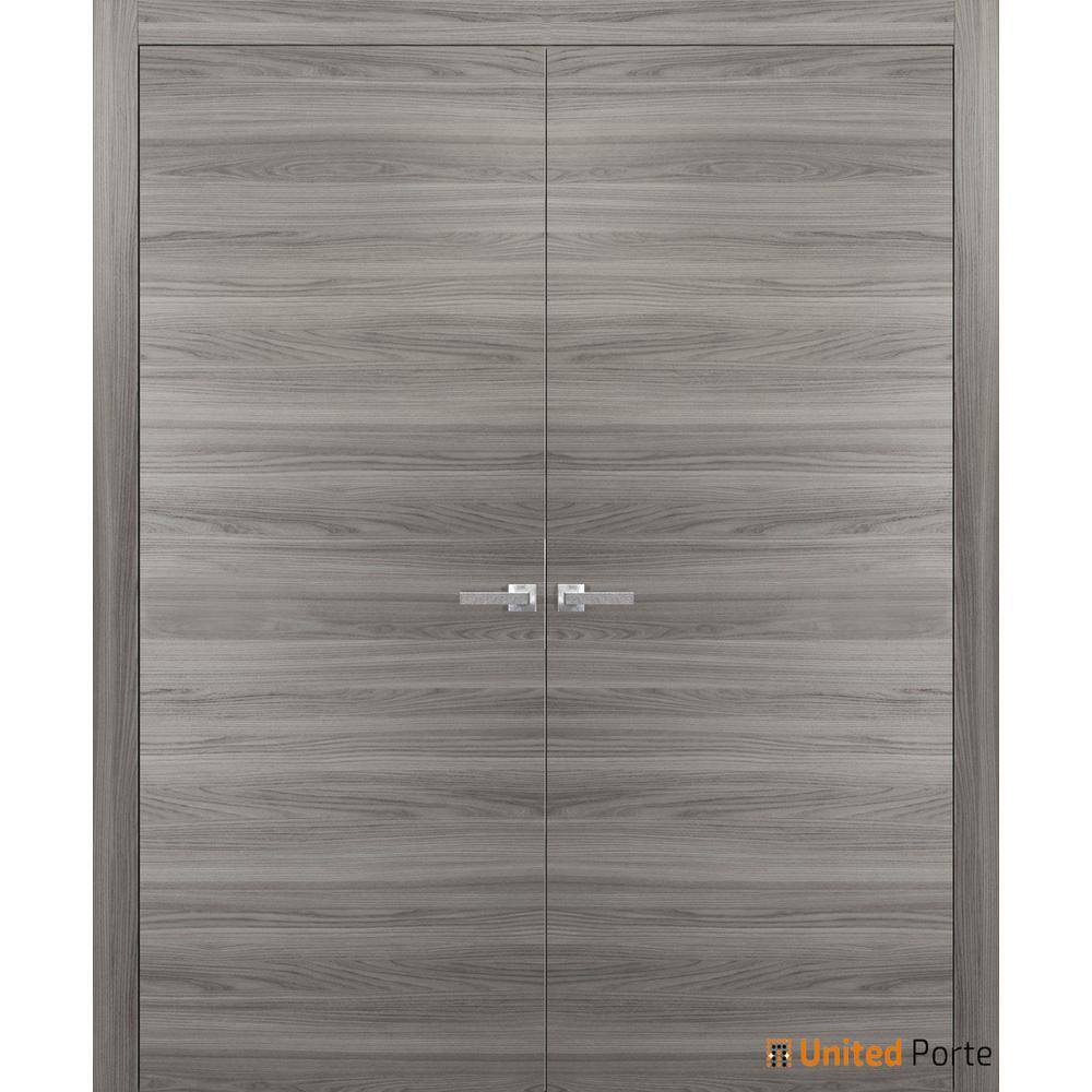 84 in. x 84 in. Solid Core No Bore Grey Matte Finished Pine Wood Swing Interior Door Slab with French Hardware price history on PriceWatchPro