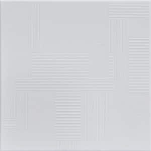 Vectors Ultra-Pure White - Satin (Behr) 1.6 ft. x 1.6 ft. Decorative Foam Glue Up Ceiling Tile (21.6 sq. ft./case)