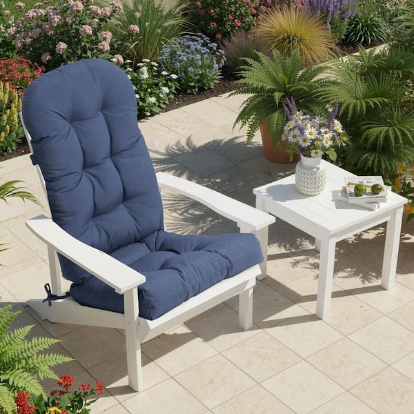 20 in.x 50 in. 1-Piece Outdoor Deep Seating Adirondack Chair Cushion Patio High Back Chair Cushion in Navy Blue