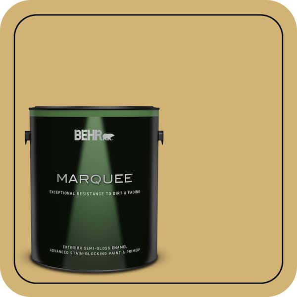 BEHR MARQUEE 1 gal. #M320-5 Dried Chamomile Semi-Gloss Enamel Exterior Paint & Primer