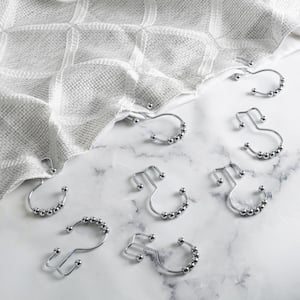 12-Piece Metal ANNEX Shower Curtain Rings/Hooks 3 x 1.75 in. Chrome