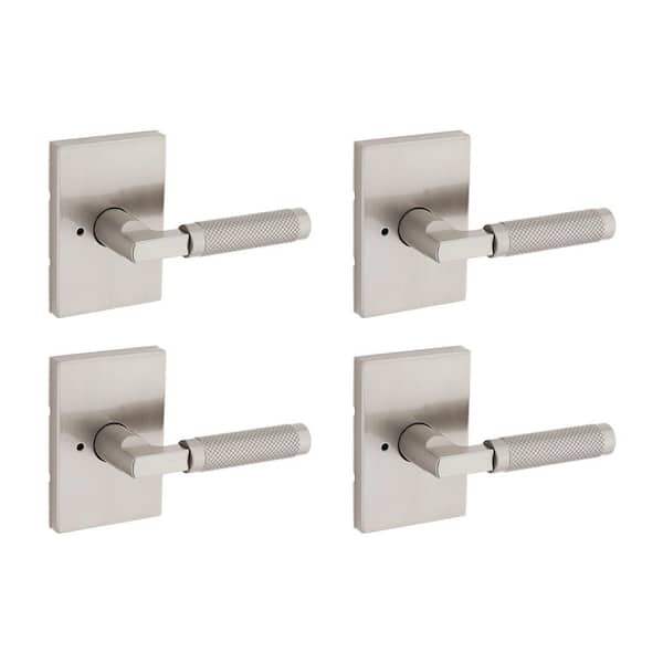Kwikset Prava Satin Nickel Privacy Bed/Bath Door Handle 4-Pack