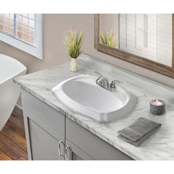 Top Mount Oval Ceramic Sink Basin, Bathroom Sink Top Mount