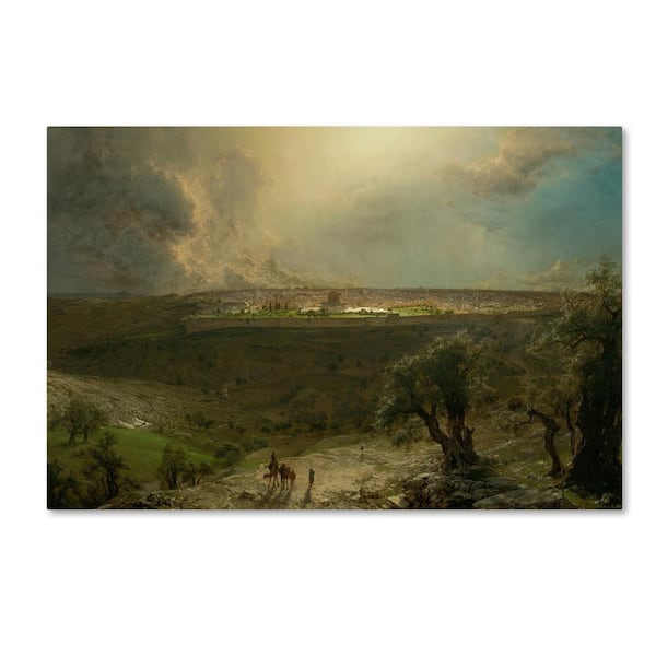 Trademark Fine Art 16 in. x 24 in. Jerusalem From The Mount Of Olives by Church Hidden Frame Nature Wall Art