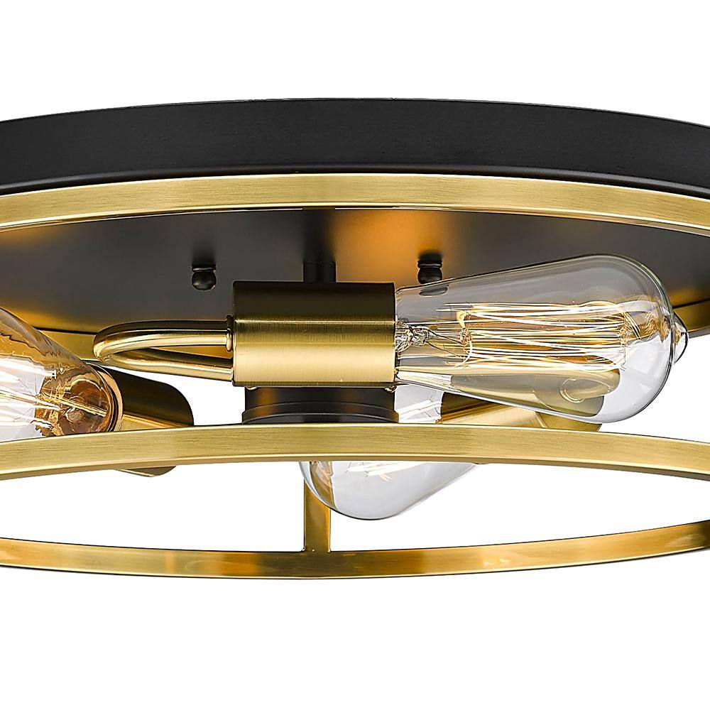 Gold and Crystal 16" Drum Flush Mount Light