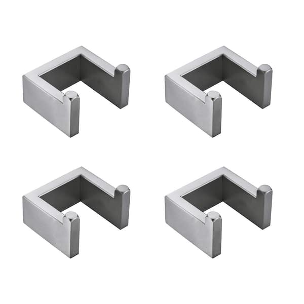 ATKING Bathroom 4-Piece Knob-Hook Double Robe/Towel Hook 2- in -1 Clothes Hook in Brushed Nickel