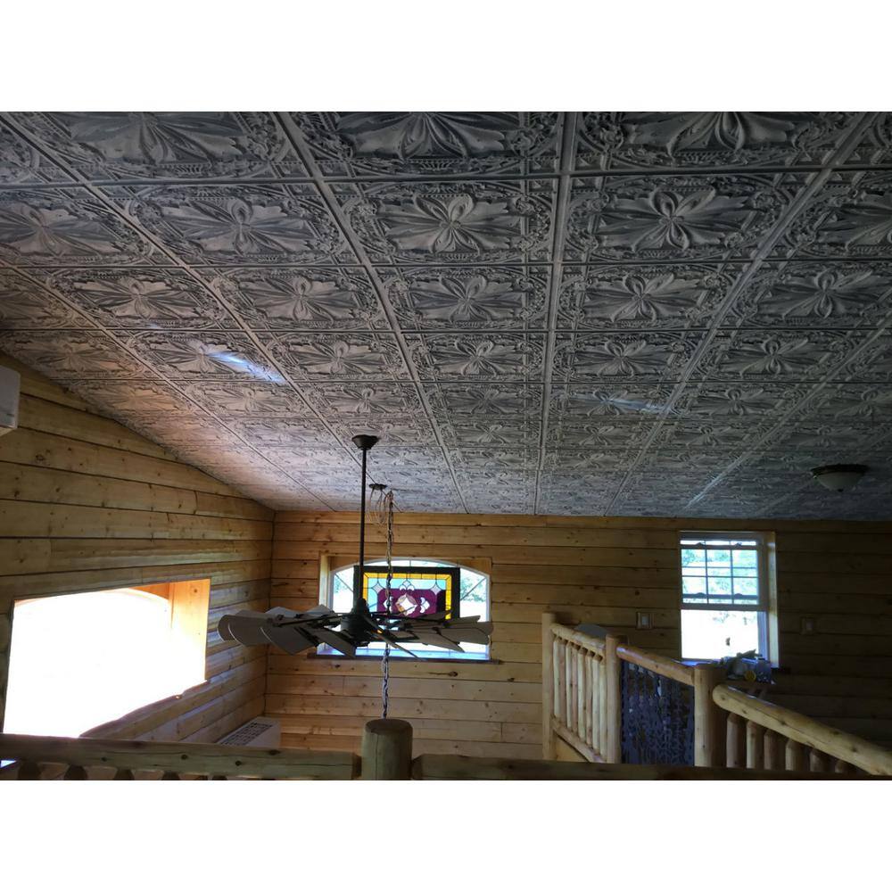 Milan 24'' White Textured PVC Ceiling Tile Set
