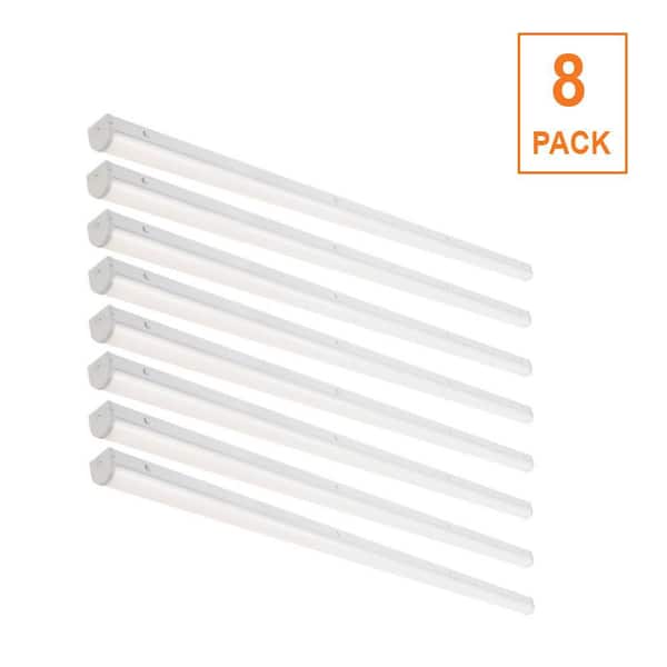 8-Pack 8 ft. Commercial Integrated LED White Strip Light Fixture Selectable 3500K/4000K/5000K, 6000/8000/11000 Lumens