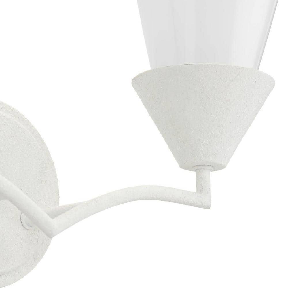 Pinellas White Plaster Dual Conical 2-Light Vanity Fixture