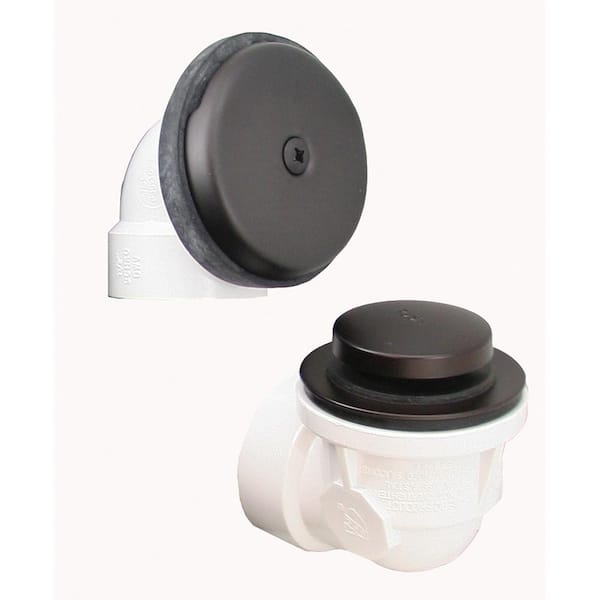 JONES STEPHENS Toe Touch Schedule 40 PVC 1-Hole Bath Waste and Overflow Tub Drain Half Kit in Oil Rubbed Bronze