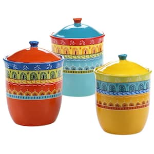 (3-piece) Valencia Earthenware Canister Set